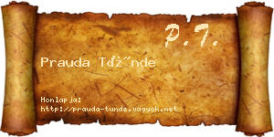 Prauda Tünde névjegykártya